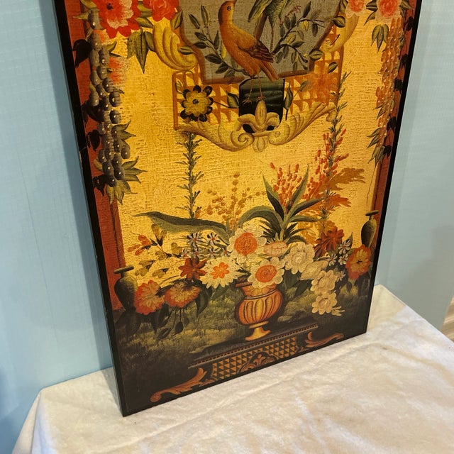 English Mid 20th Century Botanical Bird Art Panel For Sale - Image 3 of 4