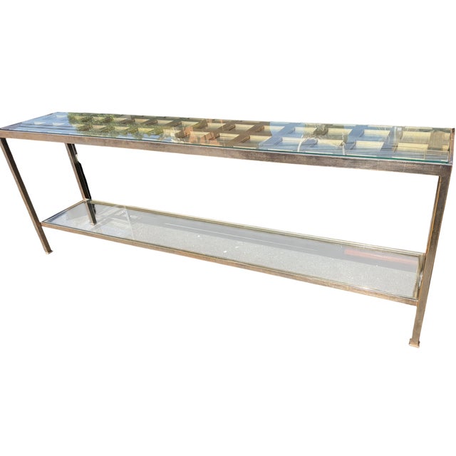 Modern Modern Nancy Corzine Silver Gilt Metal Delmonaco Console Table For Sale - Image 3 of 5