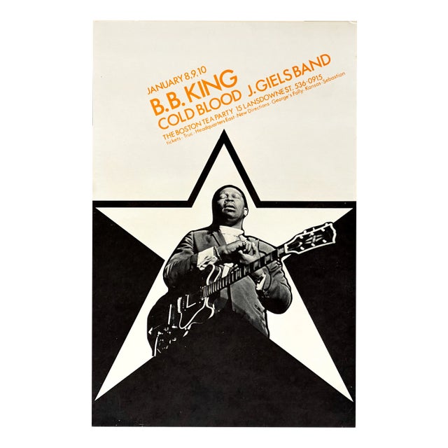 B.B. King Original Concert Poster for the Boston Tea Party, Boston, 1970 For Sale
