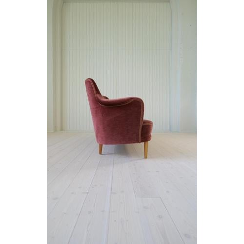 Midcentury Modern Velvet Samsas Sofa by Carl Malmsten for O.H. Sjögren, 1960s For Sale - Image 10 of 17