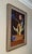 This lathe-art wall panel is applied wood-piece collage construction on slatted wood background, natural and painted...