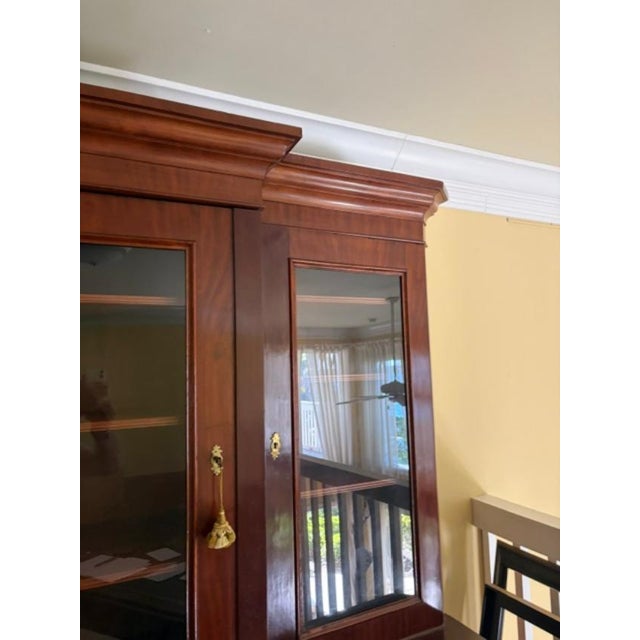 Antique English Mahogany Three Door Mahogany Breakfront Bookcase Circa 1850 For Sale - Image 4 of 10