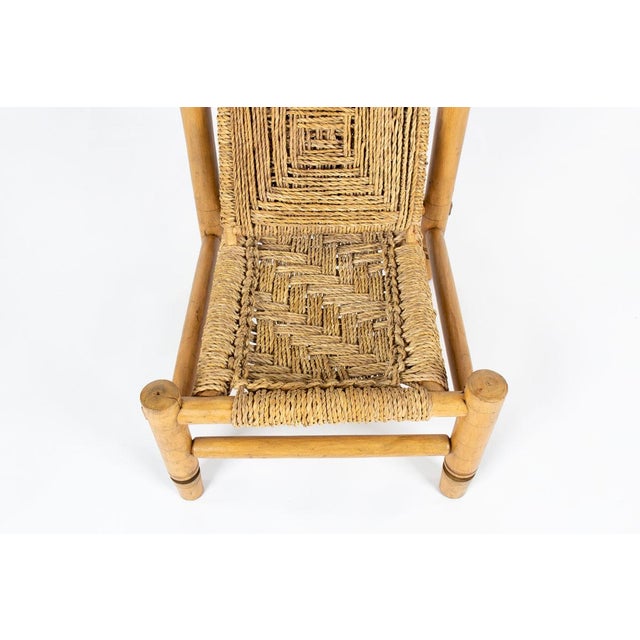 Wood Lounge Chairs in Wood and Braided Rope by Audoux-Minet for Vibo Vesoul, France, 1950s, Set of 2 For Sale - Image 7 of 12