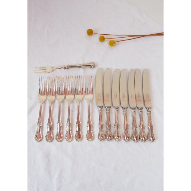 Silver English Cutlery Set from Mappin & Webb, 1960s, Set of 14 For Sale - Image 8 of 8