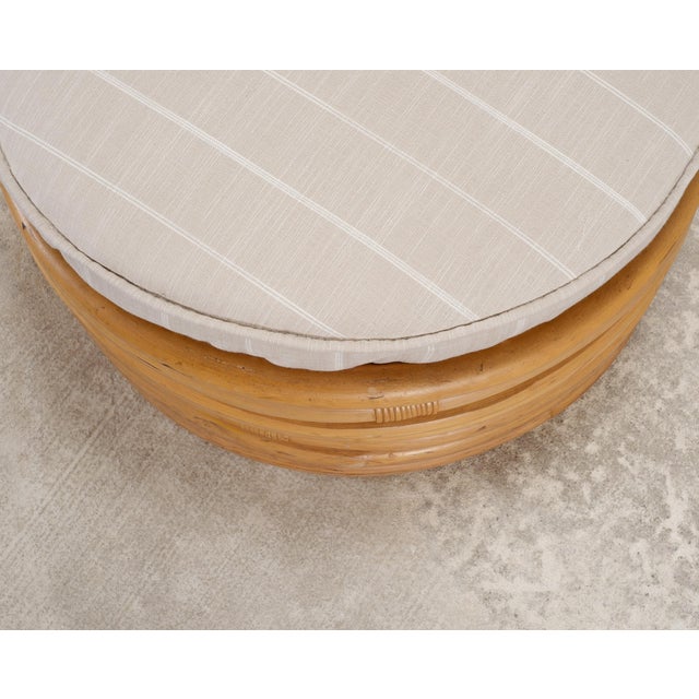Mid-Century 7 Strand Paul Frankl Style Stacked Rattan Ottoman For Sale - Image 11 of 18