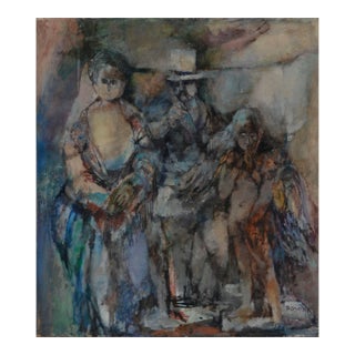 Victorian Couple With Angel - Figurative Abstract by David Rosen (B.1912) For Sale