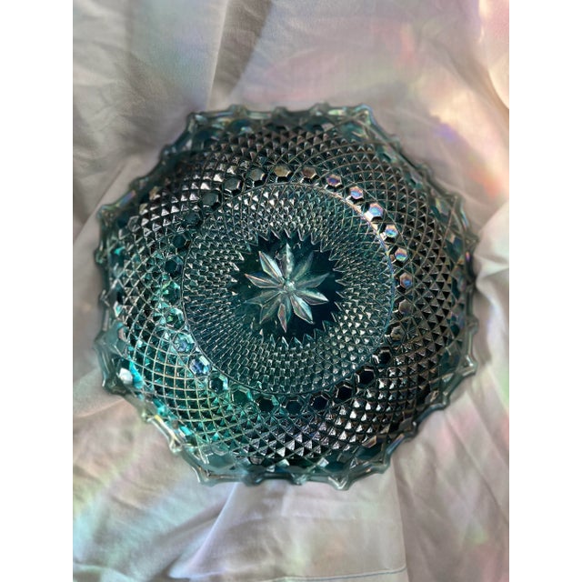 Glass 1950s Indiana Glass Carnival Glass Plate Dish Catchall For Sale - Image 7 of 9