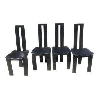 1970s Set of 4 Pietro Costantini Style Post Modern Lacquered Dining Chairs For Sale