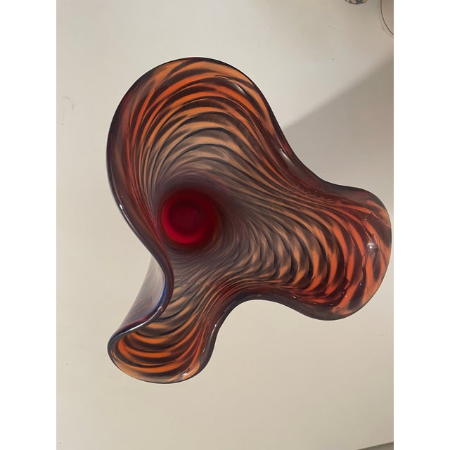 Glass Vintage Murano Style Art Glass Vase For Sale - Image 7 of 8