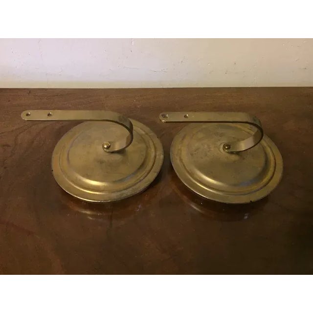 Gold Antique 19th Century American Federal Empire Gilt Spun Brass Drapery Tie Backs - A Pair For Sale - Image 8 of 11