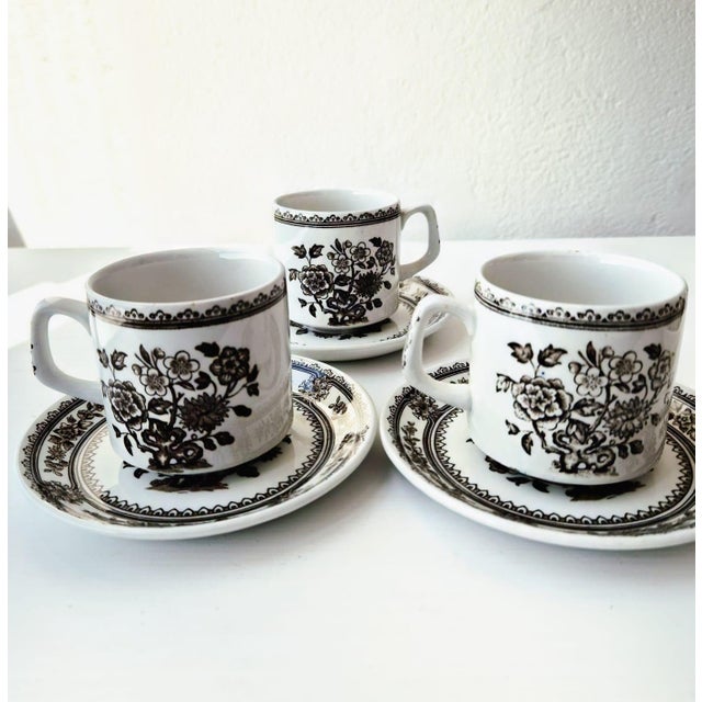 Brown Vintage Coffee Cups and Saucers from Wood & Sons, 1960s, Set of 6 For Sale - Image 8 of 8