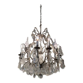 Vintage Rock and Cut Crystal Chandelier For Sale