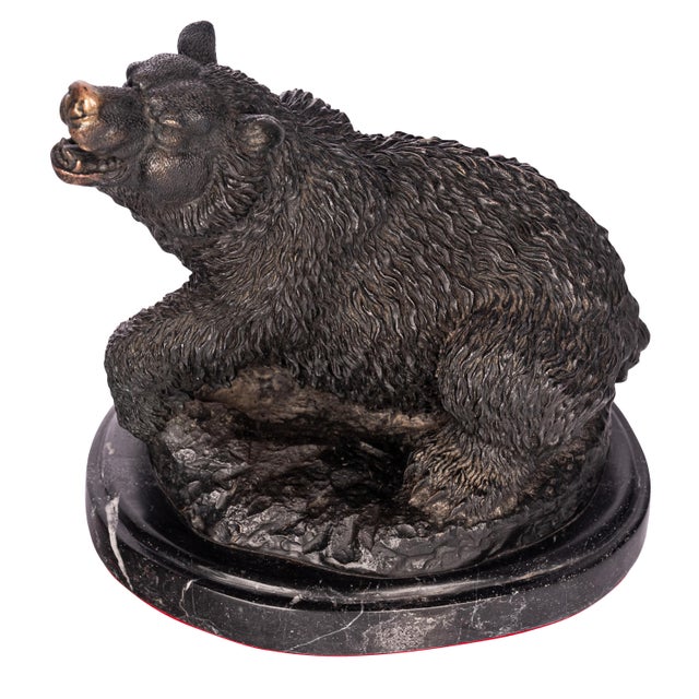 Antique 19th Century French Bonze Animalier Brown Bear Statue Sculpture Paris After Antoine-Louis Barye Circa 1870 For Sale - Image 4 of 12