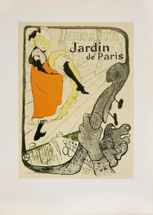 1946 Swiss Poster, Jane Avril, Toulouse Lautrec, Les Editions Holbein