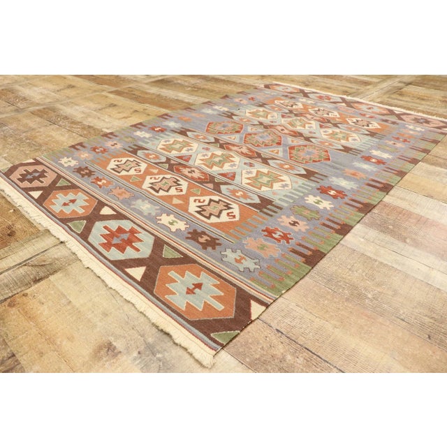 Vintage Persian Shiraz Kilim Rug - 03'08 X 05'07 For Sale In Dallas - Image 6 of 10