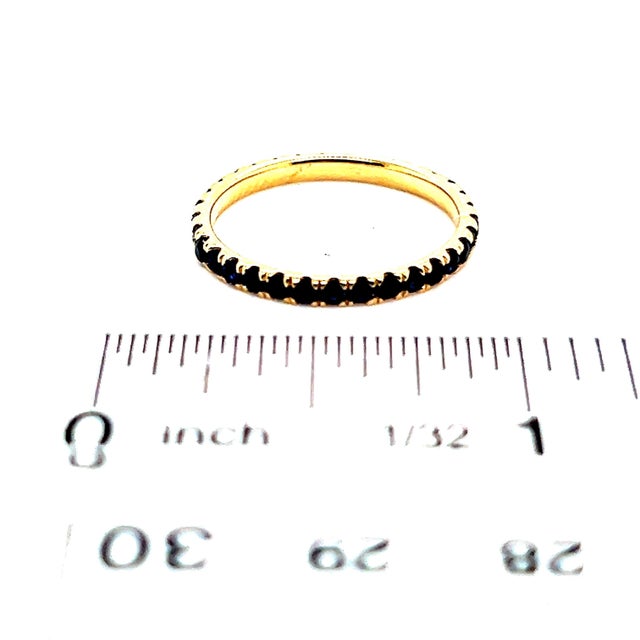 Natural Blue Sapphire Ring 6.5 14k Y Gold 0.66 TCW Certified For Sale - Image 13 of 14