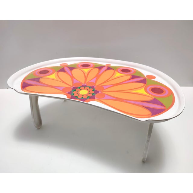 Modernist Floral Bean-Shaped Plastic Bed Tray, Italy, 1970s For Sale - Image 6 of 15
