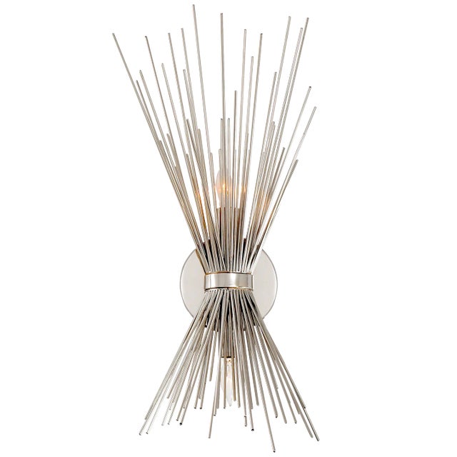 Kelly Wearstler for Visual Comfort Signature Strada Small Sconce in Polished Nickel For Sale