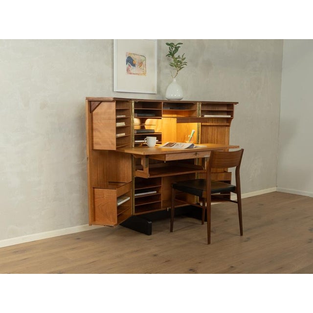 Wood Vintage Secretaire in Walnut, 1960s For Sale - Image 7 of 16
