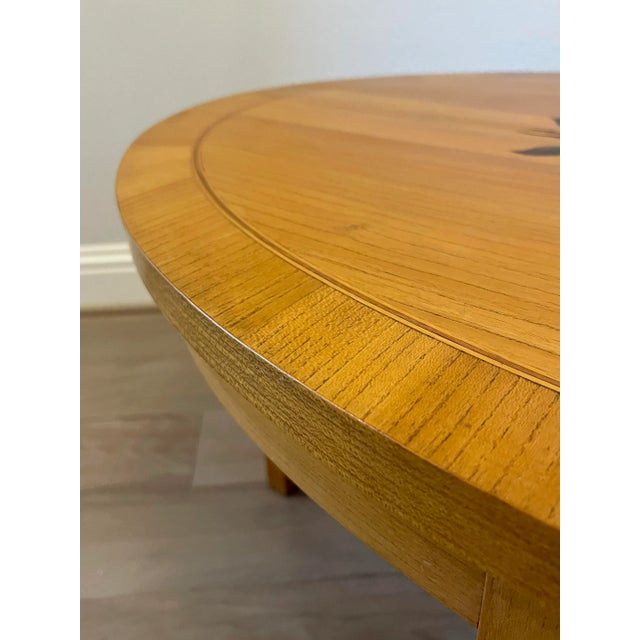 Wood Mid-Century German Biedermeier Style Light Wood Marquetry Coffee Table For Sale - Image 7 of 11