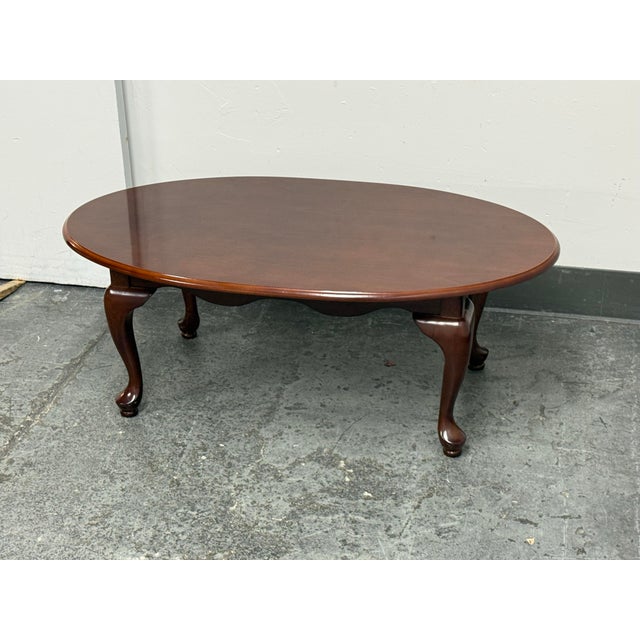 The Bombay Company Oval Queen Anne Style Coffee Table For Sale - Image 9 of 12