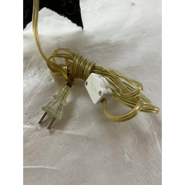 Folk Art Style Metal Lamp With Scalloped Shade For Sale - Image 12 of 13