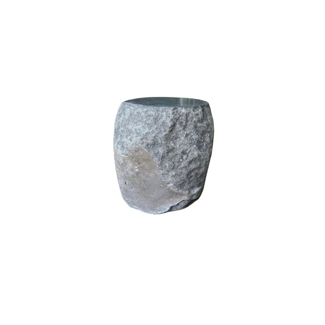 Solid River Stone Side Table From Java, Indonesia For Sale - Image 6 of 6