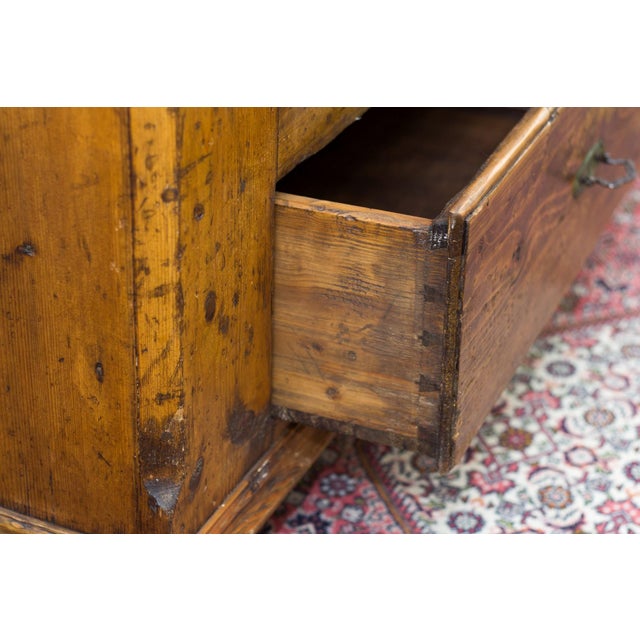 Brown Antique Rustic Baltic Pine Armoire, 1862 For Sale - Image 8 of 18