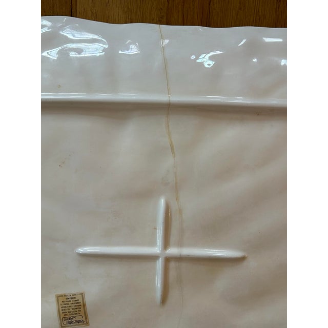 Bright Green Vintage Majolica Style Cabbage Platter by Tastesetter Sigma For Sale - Image 8 of 8