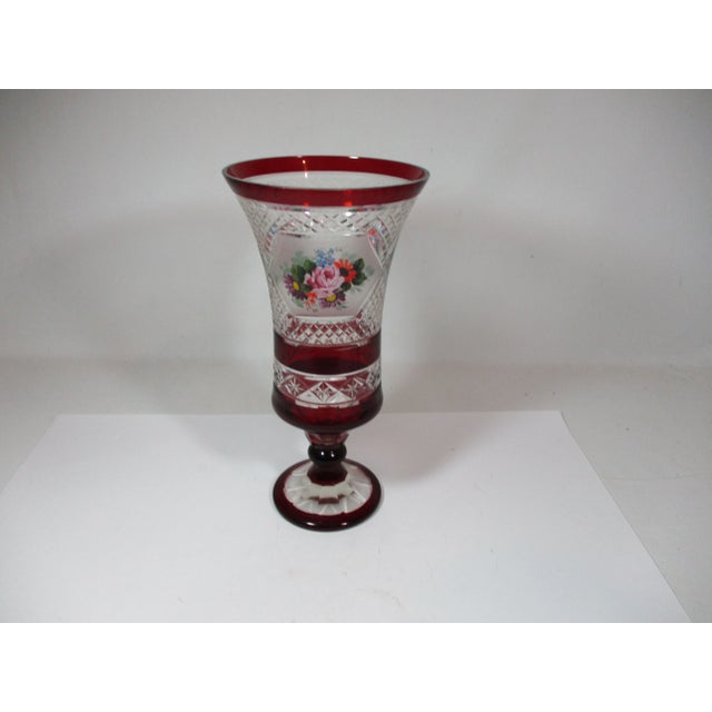 1960s Bohemian Art Glass Pedestal Vase For Sale - Image 11 of 11