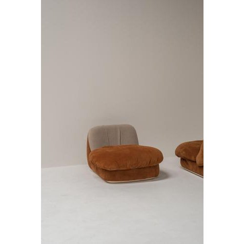 1970s Jumbo Lounge Chairs attributed to Alberto Rosselli for Saporiti Italia, Italy, 1970s, Set of 2 For Sale - Image 5 of 16