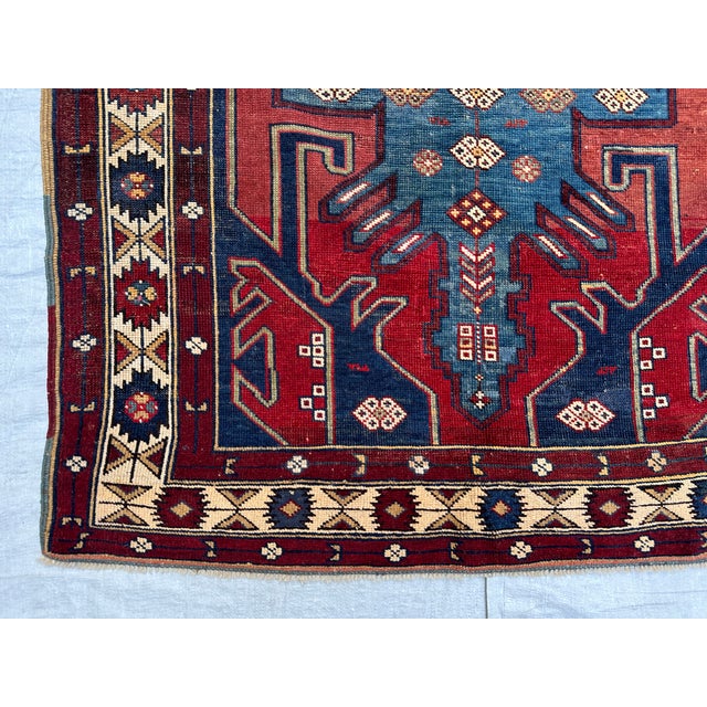 Red Antique Lori Pambak Kazak Hand-Knotted Wool Rug - 5'8" X 3'10" For Sale - Image 8 of 12