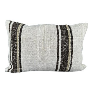 Turkish Hemp Pillow Cushion Natural Beige Brown Pillow Cushion Cover 16" x 24" For Sale