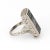 Art Deco Antique Deco Music Sheet Ring Vintage 14 Karat White Gold Onyx size 4.5 For Sale - Image 3 of 8