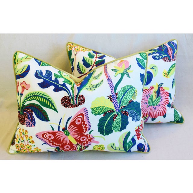 Schumacher Exotic Butterfly Feather/Down Pillows 24" X 18" - a Pair For Sale - Image 9 of 10