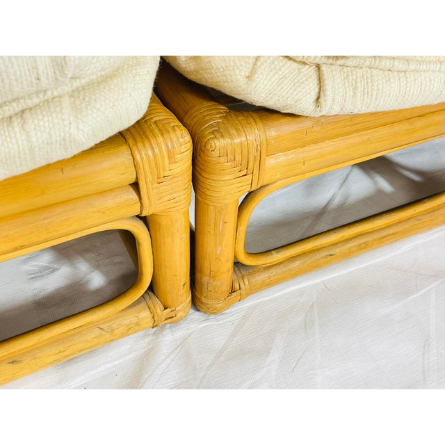 Vintage 6-Piece Bamboo Modular Sofa, Cream Upholstery, 1970s For Sale - Image 12 of 18