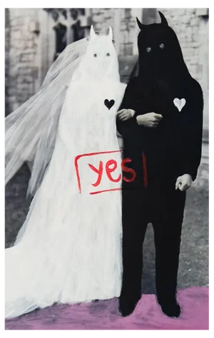 Natia Sapanadze, YES, 2020s, Mixed Media on Paper, Framed