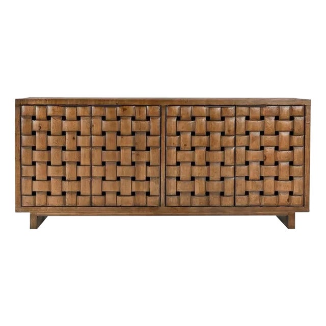 Salvaged Pine Lattice Sideboard For Sale