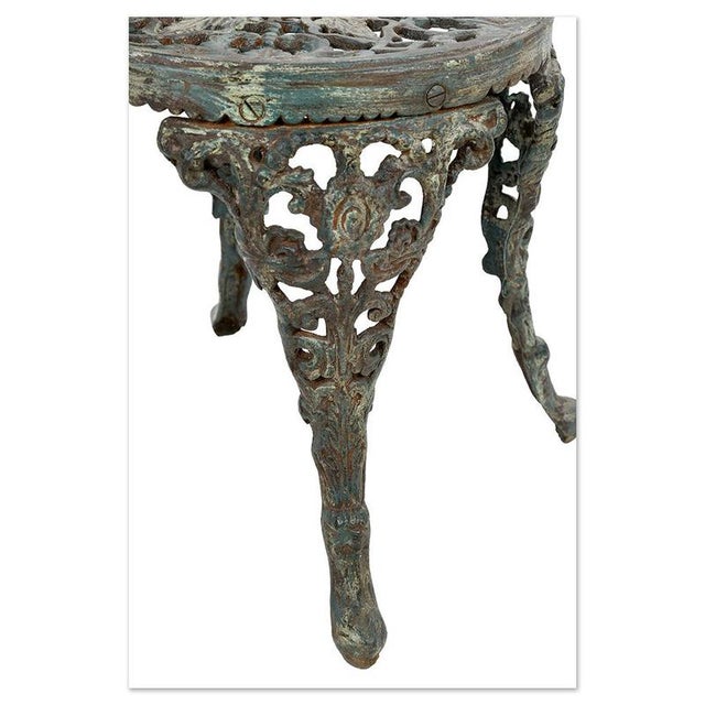 Weathered Cast Iron Garden Chair For Sale - Image 3 of 6