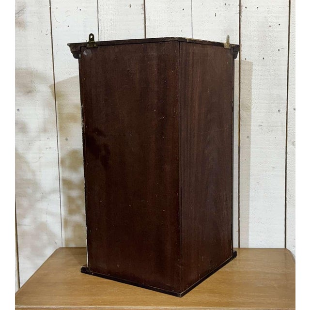 Brown English Mahogany Corner Wall Display Cabinet, 1950s For Sale - Image 8 of 12