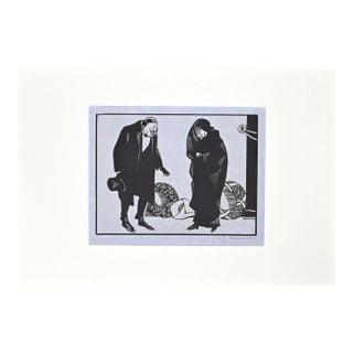 Hermann-Paul, The Widow, Woodcut Print, 1925 For Sale