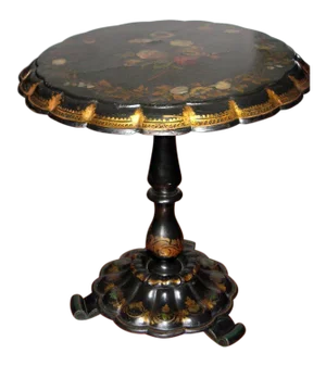 19th Century Victorian Paper Mache Tilt Top Round Table