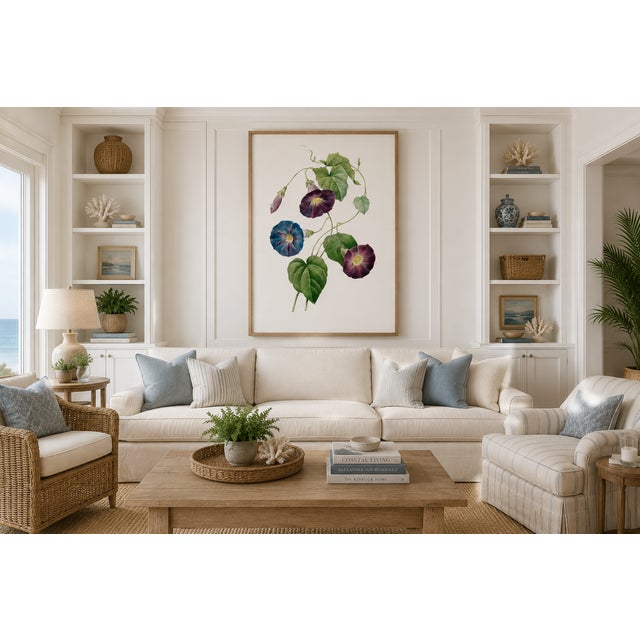 Vintage botanical artwork reproduced from an original illustration by Pierre-Joseph Redouté and refined for modern...