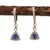 Fine Trillion Tanzanite Earrings With Natural Diamonds in 14k White Gold- Set of 2 For Sale - Image 4 of 5