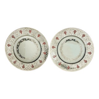 Late 19th Century Wedgwood Grape Scrollwork Plates- a Pair For Sale
