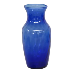 Indiana Glass Style Cobalt Blue Optic Swirl Hand Blown Small Vase