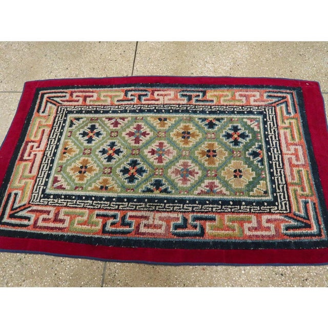 Galerie Shabab Collection Mid-20th Century Handmade Tibetan Throw Rug For Sale In New York - Image 6 of 8
