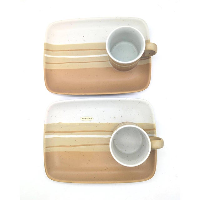 1970s Otagiri Stoneware Breakfast and Snack Set for 2, 4 Pieces For Sale - Image 9 of 13