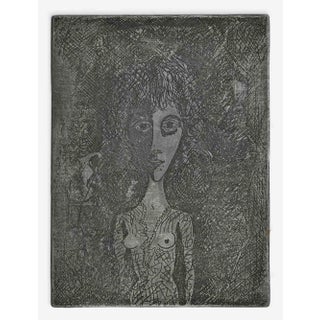 Gianpaolo Berto, Portrait of a Woman, Etching, 1974 For Sale