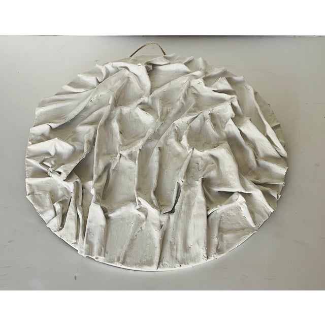 1970s Minimalist Abstract Plaster Artwork by Elia Moon Ridges For Sale - Image 4 of 4